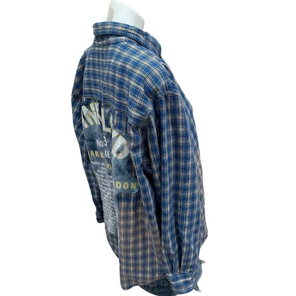 Pink Floyd Plaid Flannel Shirt XL Oversized Unique Dark Side of the Moon - Picture 3 of 6
